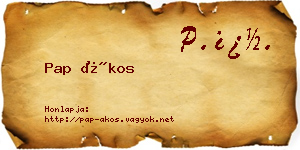 Pap Ákos névjegykártya